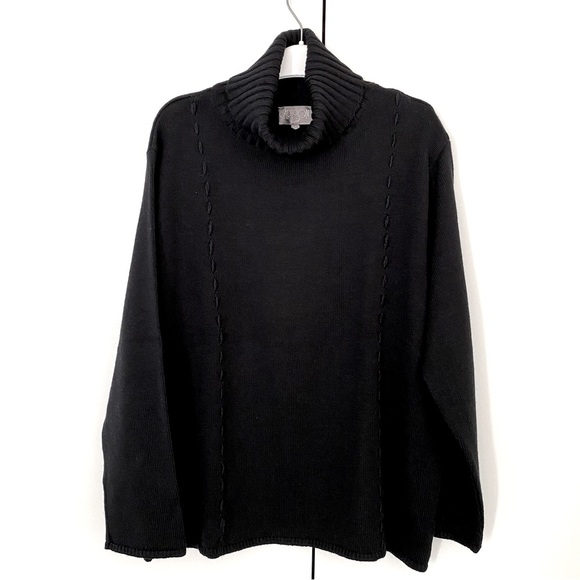Ladies Black Merino Wool Sweater - Picture 1 of 6